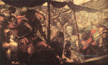 ティントレット Painting - トルコ人とキリスト教徒の戦い イタリア・ルネサンス ティントレット